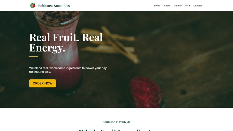 Bolthouse Smoothies — website built with Flow