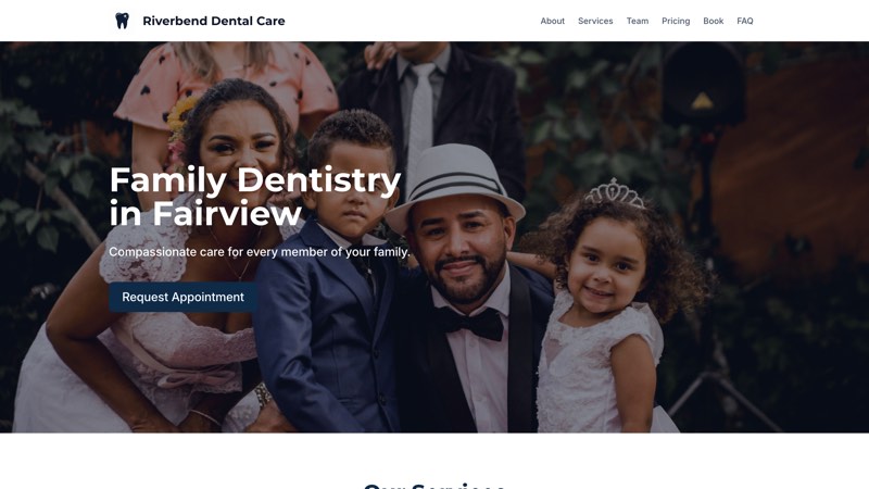 Riverbend Dental Care — website built with Flow