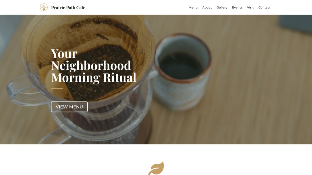 Prairie Path Cafe — a real website built with Flow
